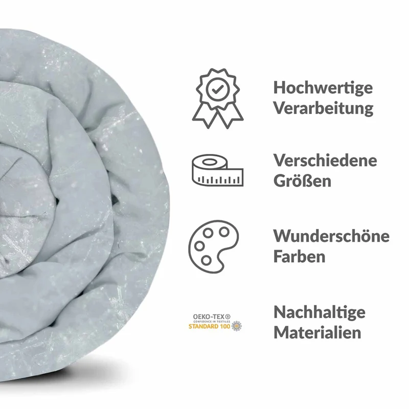 Therapiedecken Baumwollbezug Grau mit Schneeflocken