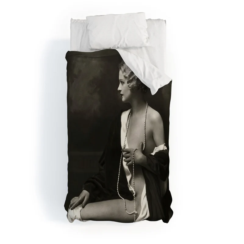 Ziegfeld Follies actress showgirl and dancer Marilynn Miller black and white vintage photograph Duvet Cover