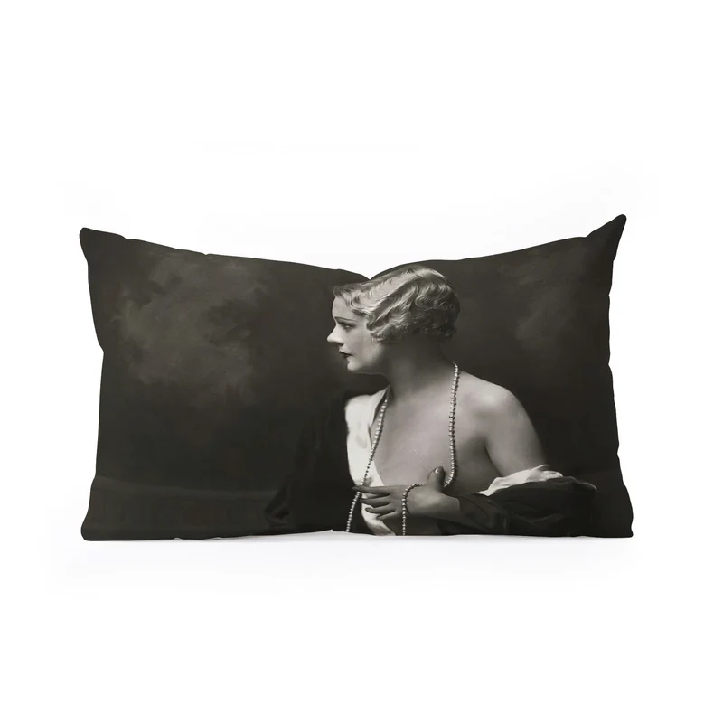 Ziegfeld Follies actress showgirl and dancer Marilynn Miller black and white vintage photograph Rectangular Pillow