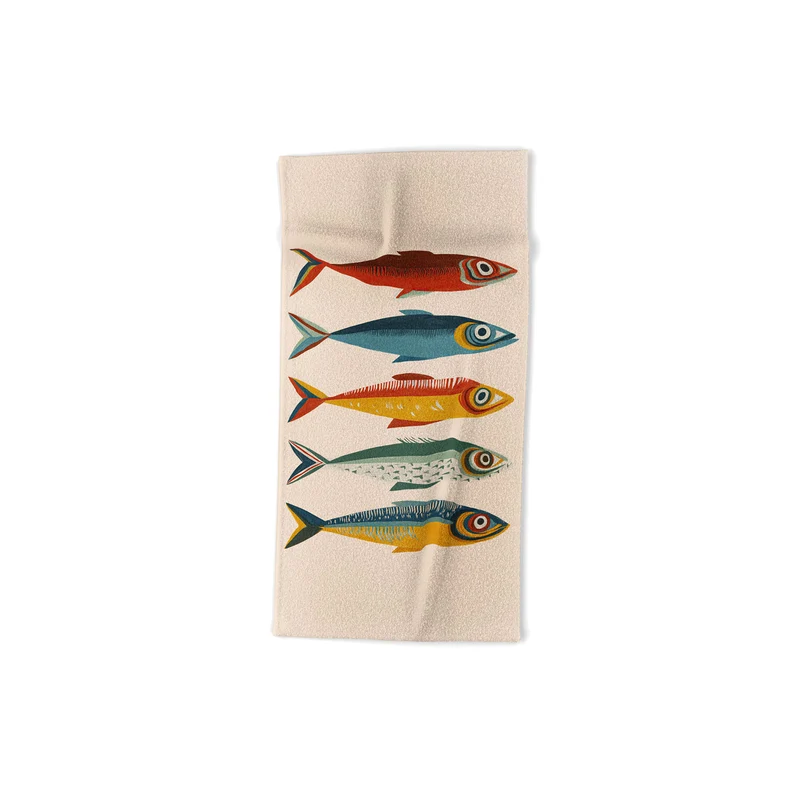 Rainbow Sardines Bath Towel