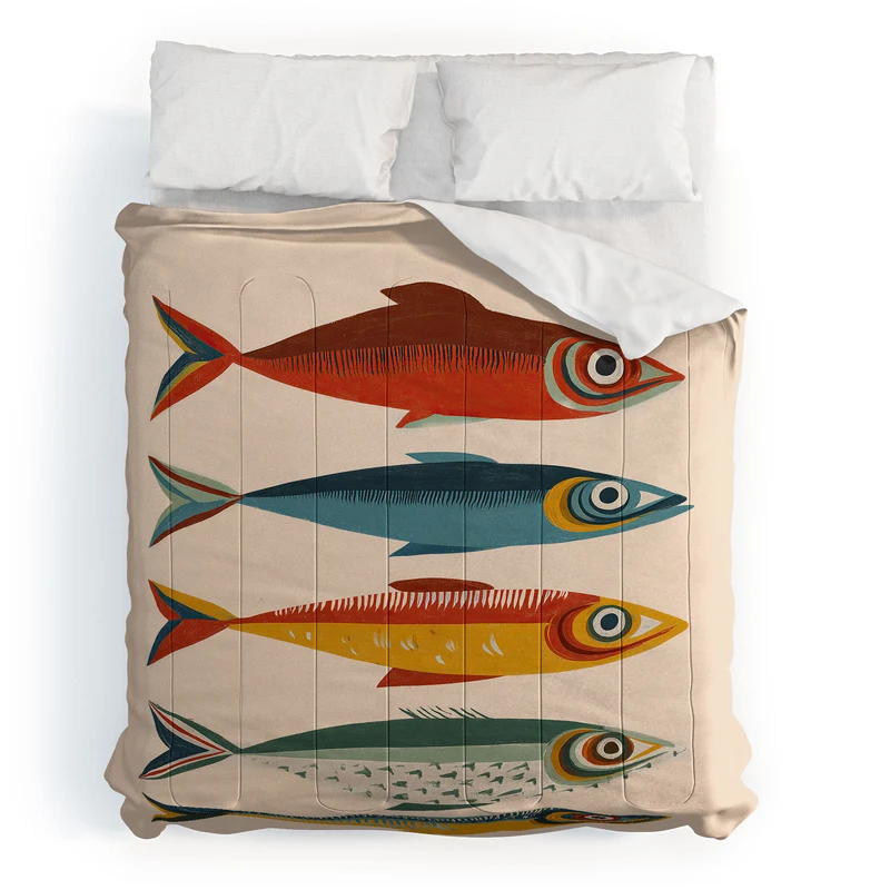 Rainbow Sardines Comforter