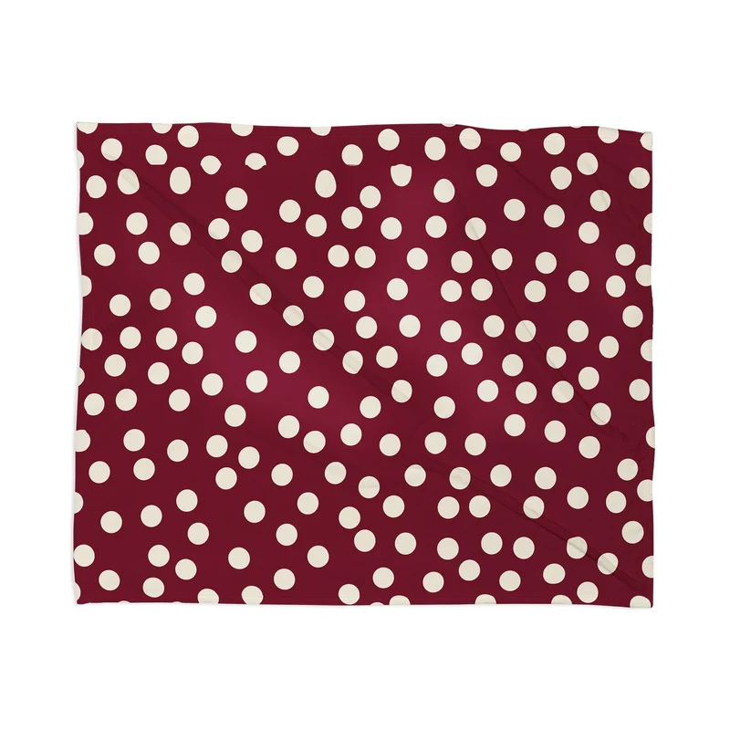 Bordeaux Scatter Dots Throw Blanket