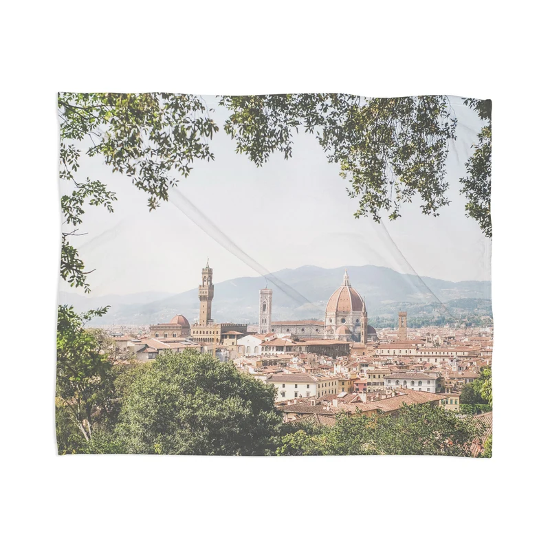 Florence Italy I Tuscany skyline and Santa Maria del Fiore Duomo dome from Villa Bardini gardens Throw Blanket