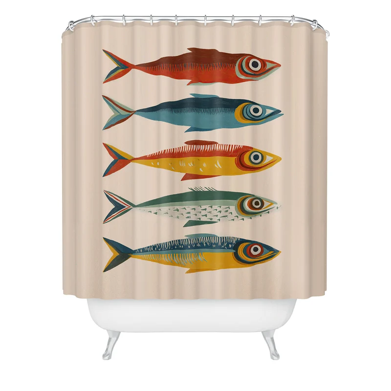 Rainbow Sardines Shower Curtain