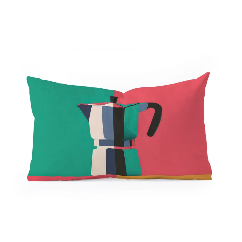 Abstract Moka Pot Coffee Still Life In Colorful Block Art Rectangular Pillow