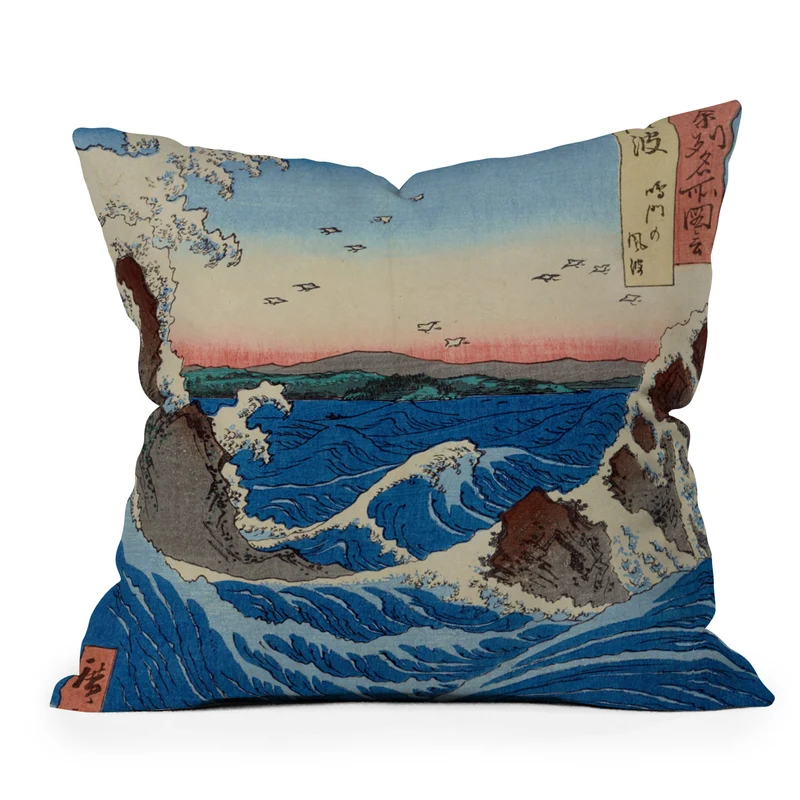 Whirlpools Utagawa Hiroshige Throw Pillow