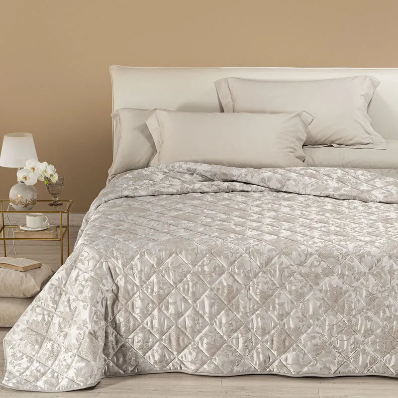 Copriletto Primaverile narciso in Raso Jacquard 80 gr/mq