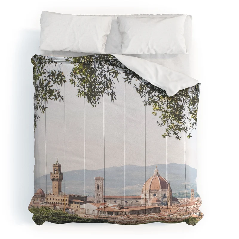 Florence Italy I Tuscany skyline and Santa Maria del Fiore Duomo dome from Villa Bardini gardens Comforter