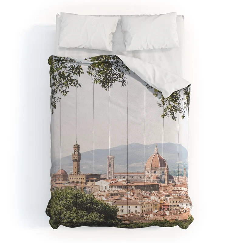 Florence Italy I Tuscany skyline and Santa Maria del Fiore Duomo dome from Villa Bardini gardens Comforter