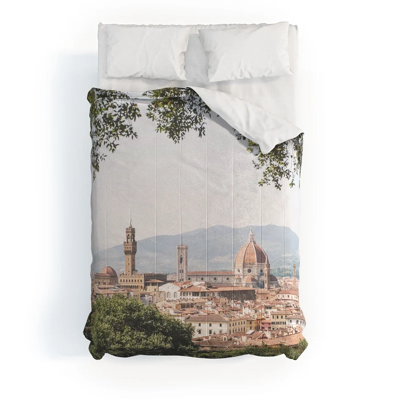 Florence Italy I Tuscany skyline and Santa Maria del Fiore Duomo dome from Villa Bardini gardens Comforter