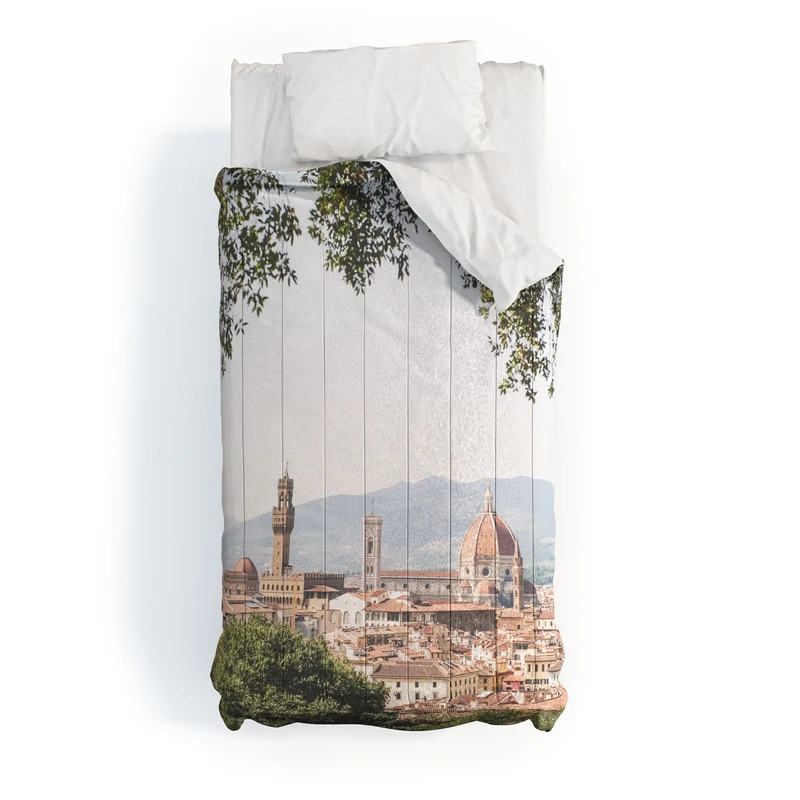 Florence Italy I Tuscany skyline and Santa Maria del Fiore Duomo dome from Villa Bardini gardens Comforter