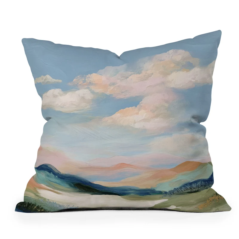 Pastel Hills Throw Pillow