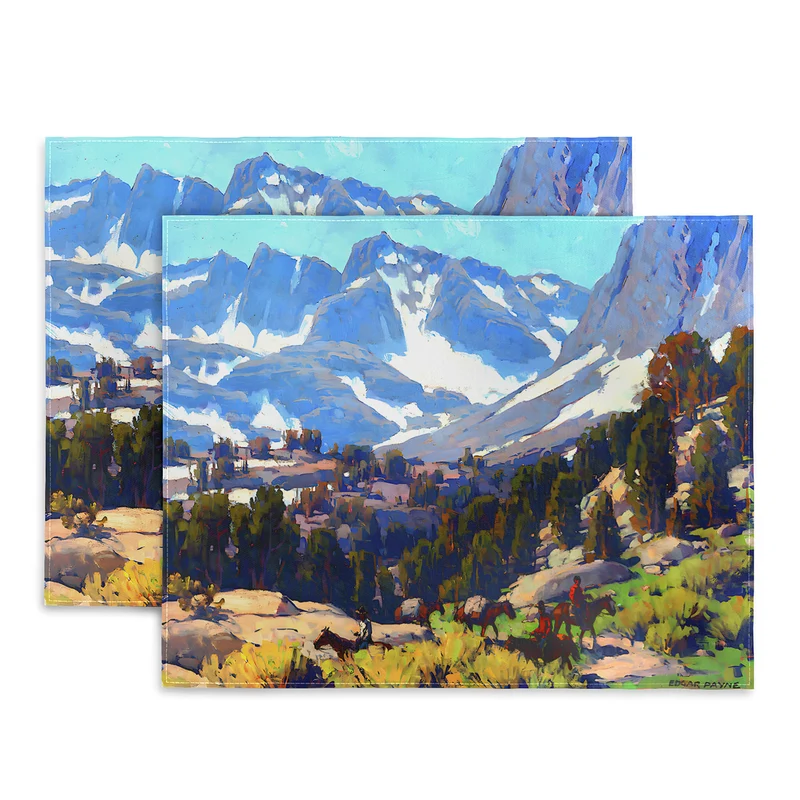 Sierra Grande Mountain Valley with Riders by Edgar Alwin Payne Placemat