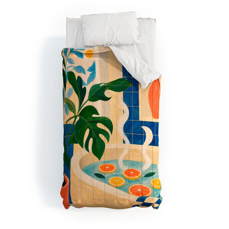 Citrus Infused Bath Illustration Comforter