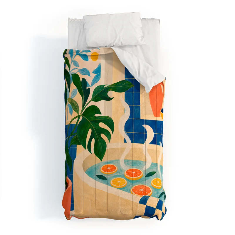 Citrus Infused Bath Illustration Comforter