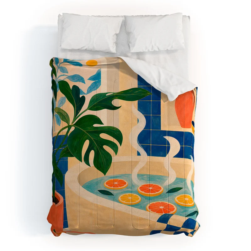 Citrus Infused Bath Illustration Comforter
