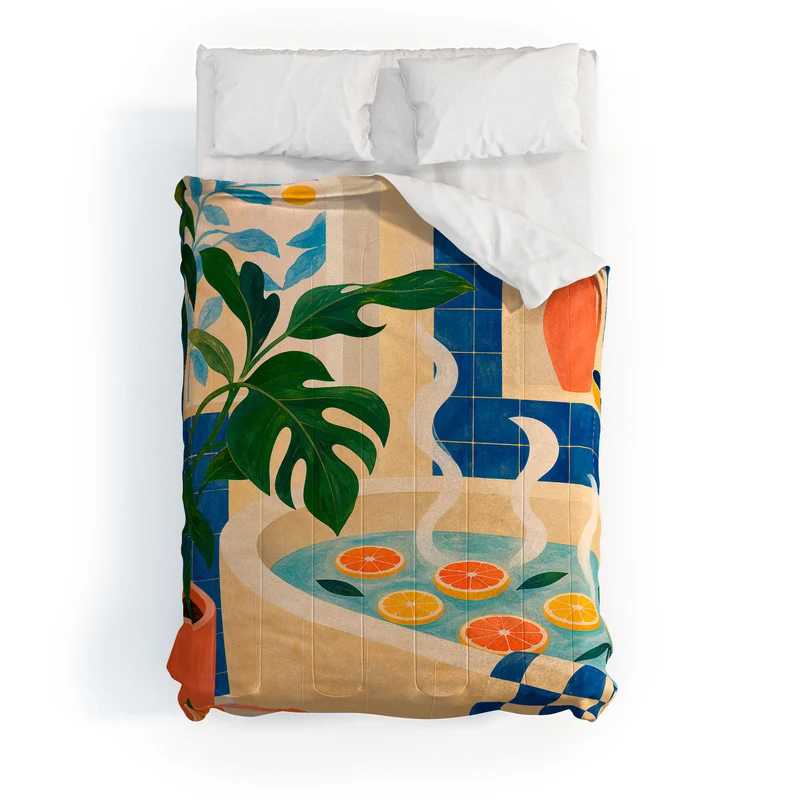 Citrus Infused Bath Illustration Comforter