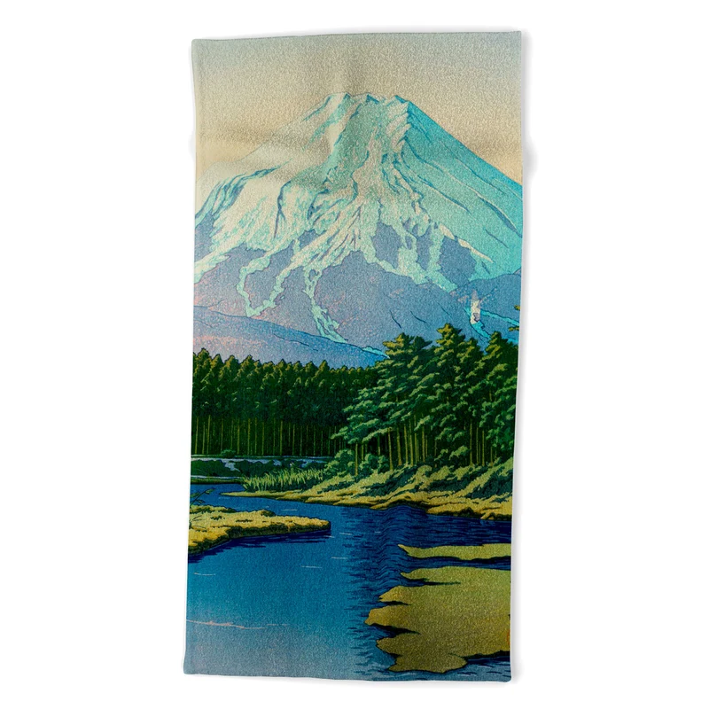 Kawase Hasui Mount Fuji Oshino Bath Towel