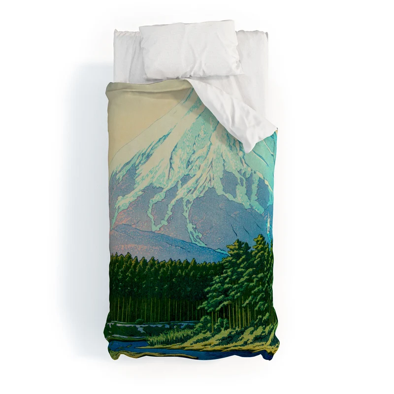 Kawase Hasui Mount Fuji Oshino Duvet Cover