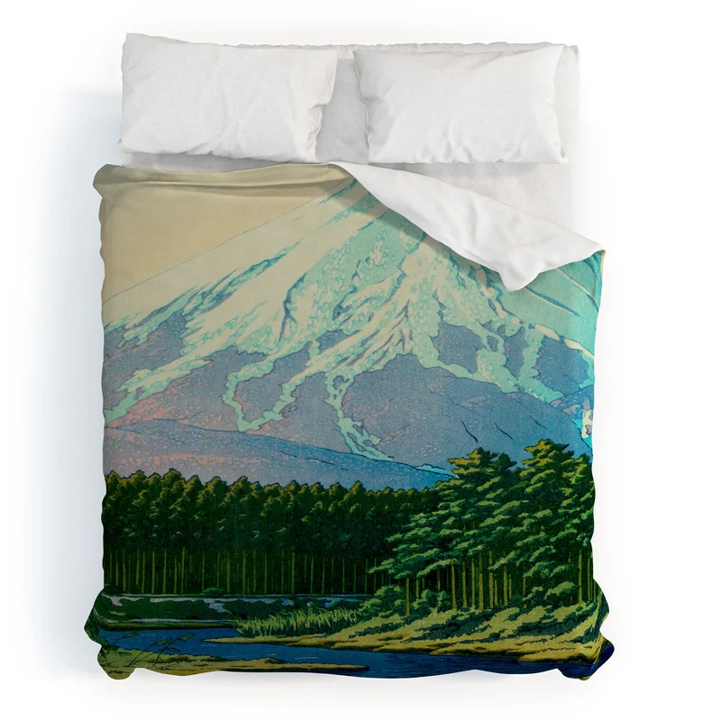 Kawase Hasui Mount Fuji Oshino Duvet Cover
