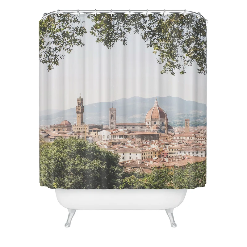 Florence Italy I Tuscany skyline and Santa Maria del Fiore Duomo dome from Villa Bardini gardens Shower Curtain