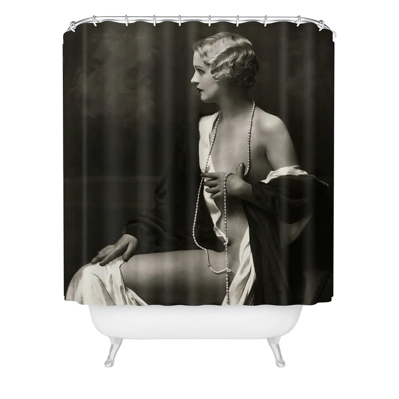 Ziegfeld Follies actress showgirl and dancer Marilynn Miller black and white vintage photograph Shower Curtain