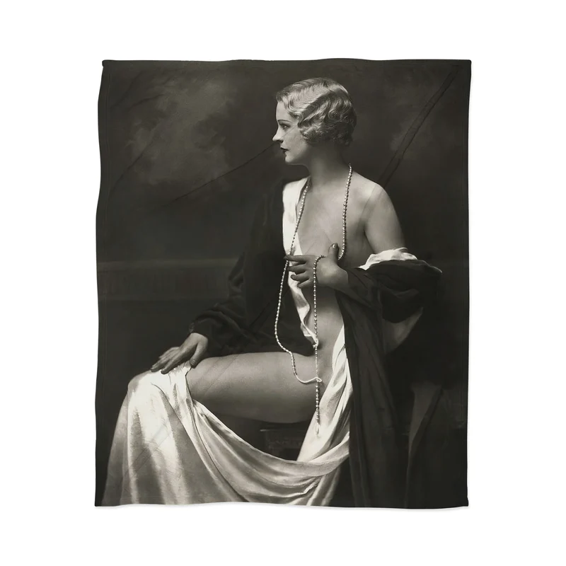 Ziegfeld Follies actress showgirl and dancer Marilynn Miller black and white vintage photograph Throw Blanket