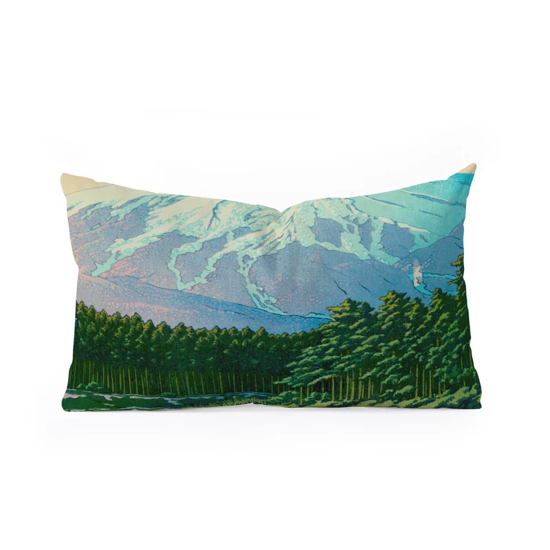 Kawase Hasui Mount Fuji Oshino Rectangular Pillow