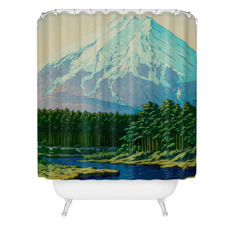 Kawase Hasui Mount Fuji Oshino Shower Curtain