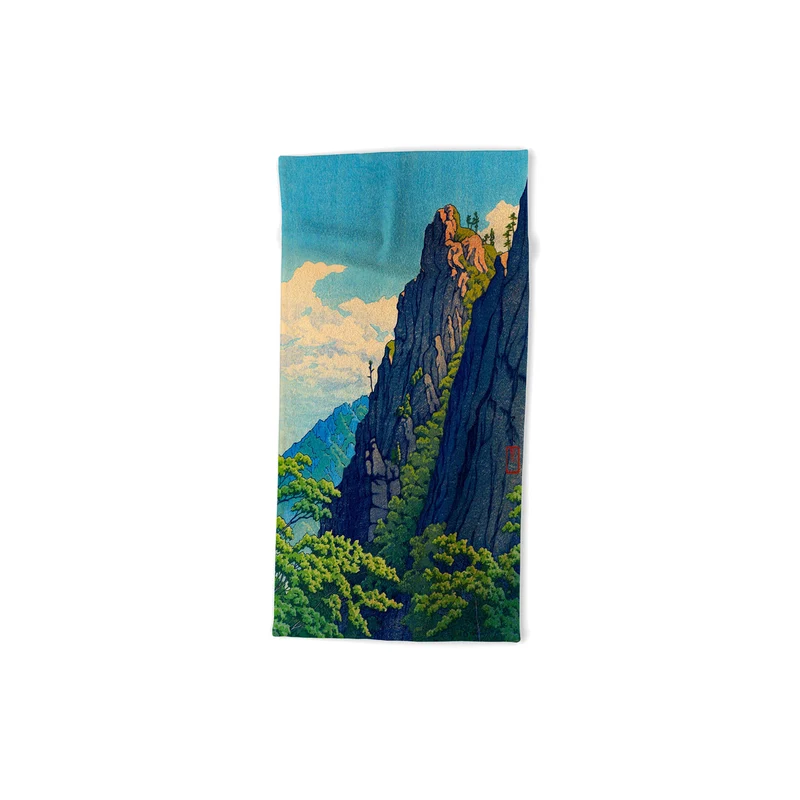 Hasui Sansen Cliff on Kongo Mountain Bath Towel