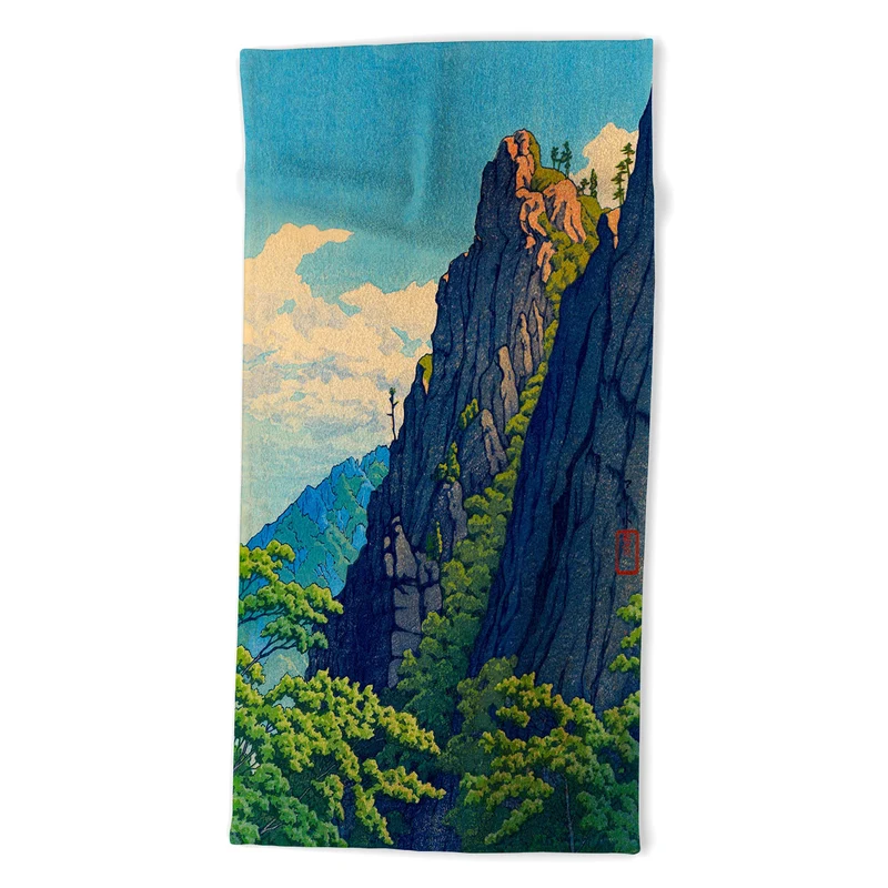 Hasui Sansen Cliff on Kongo Mountain Bath Towel