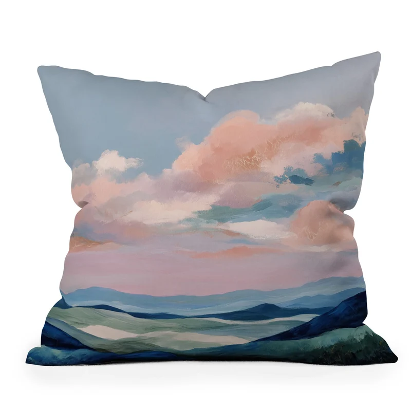 Soft Sky Horizon Throw Pillow