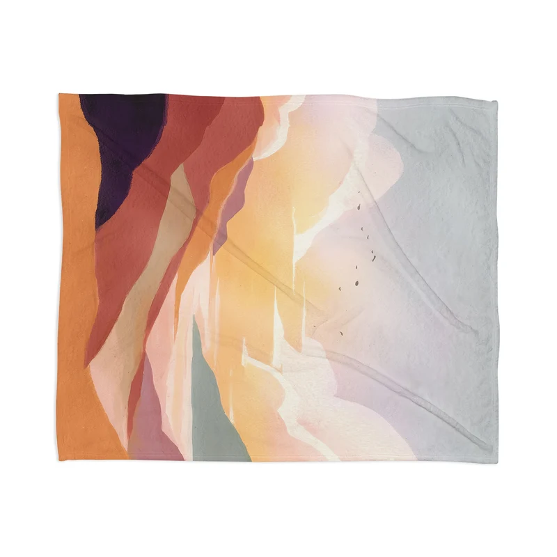 Golden Sunset Throw Blanket