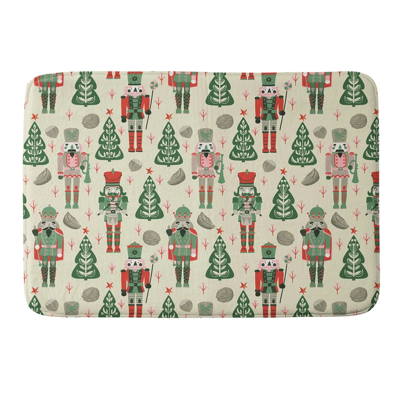 Festive Nutcracker Pattern Bath Mat
