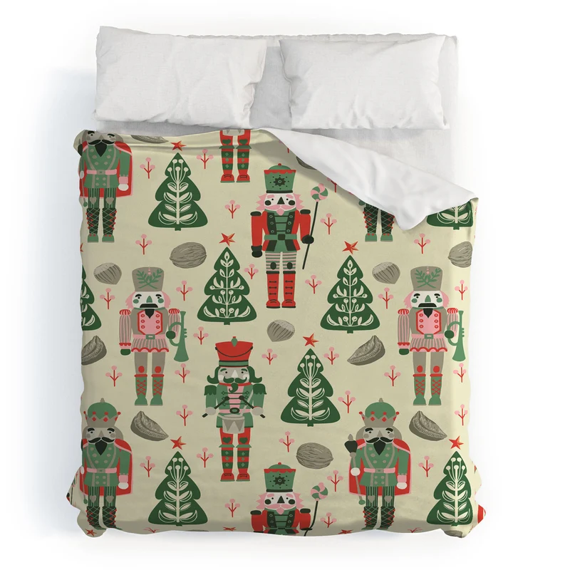 Festive Nutcracker Pattern Duvet Cover