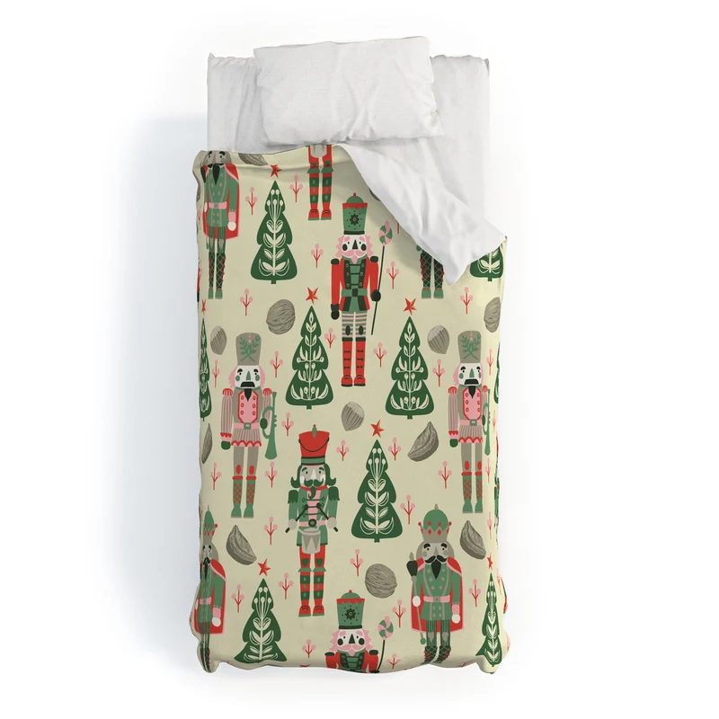 Festive Nutcracker Pattern Duvet Cover