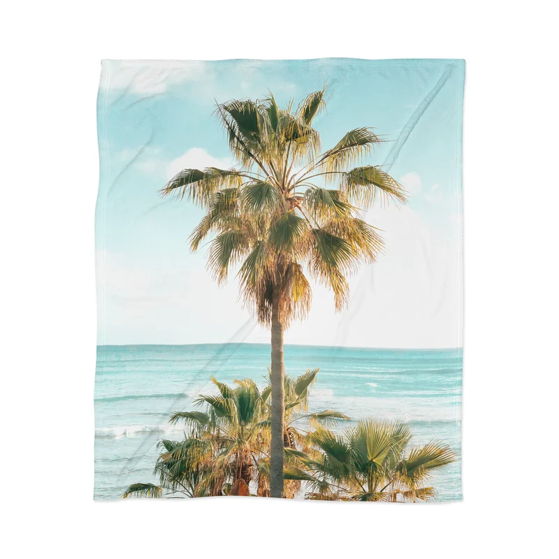 Ocean Palms Throw Blanket