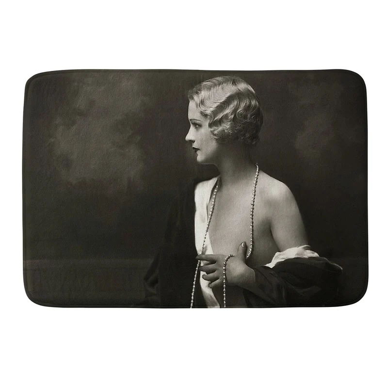 Ziegfeld Follies actress showgirl and dancer Marilynn Miller black and white vintage photograph Bath Mat