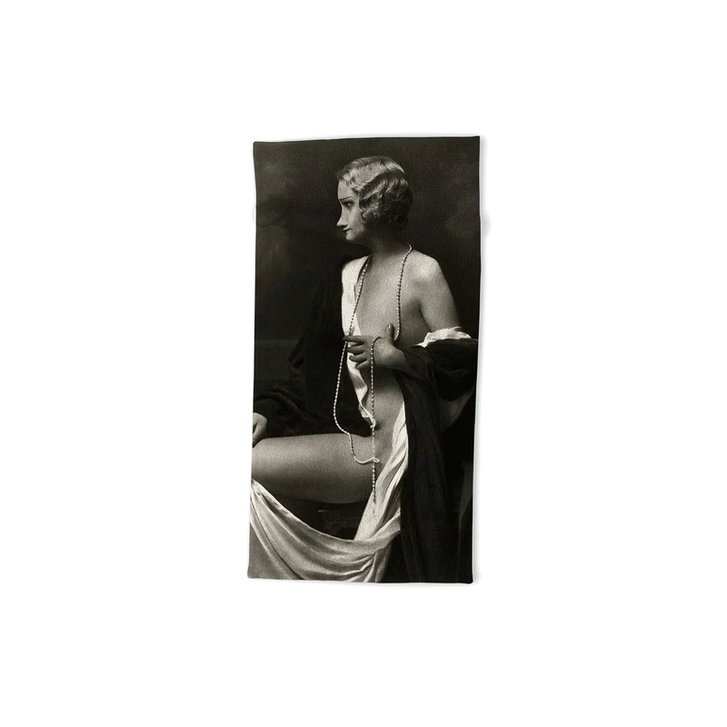 Ziegfeld Follies actress showgirl and dancer Marilynn Miller black and white vintage photograph Bath Towel