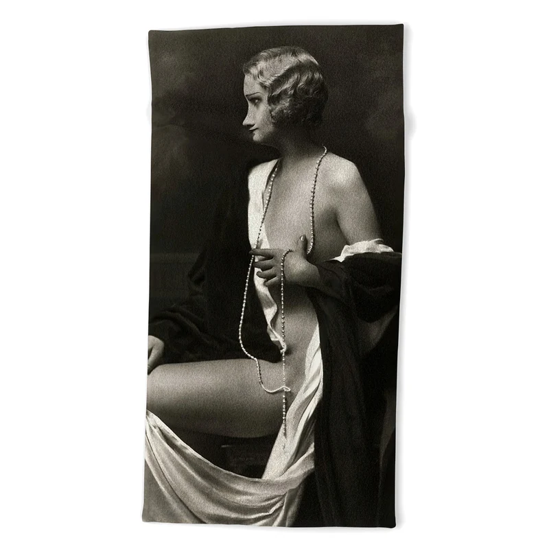 Ziegfeld Follies actress showgirl and dancer Marilynn Miller black and white vintage photograph Bath Towel