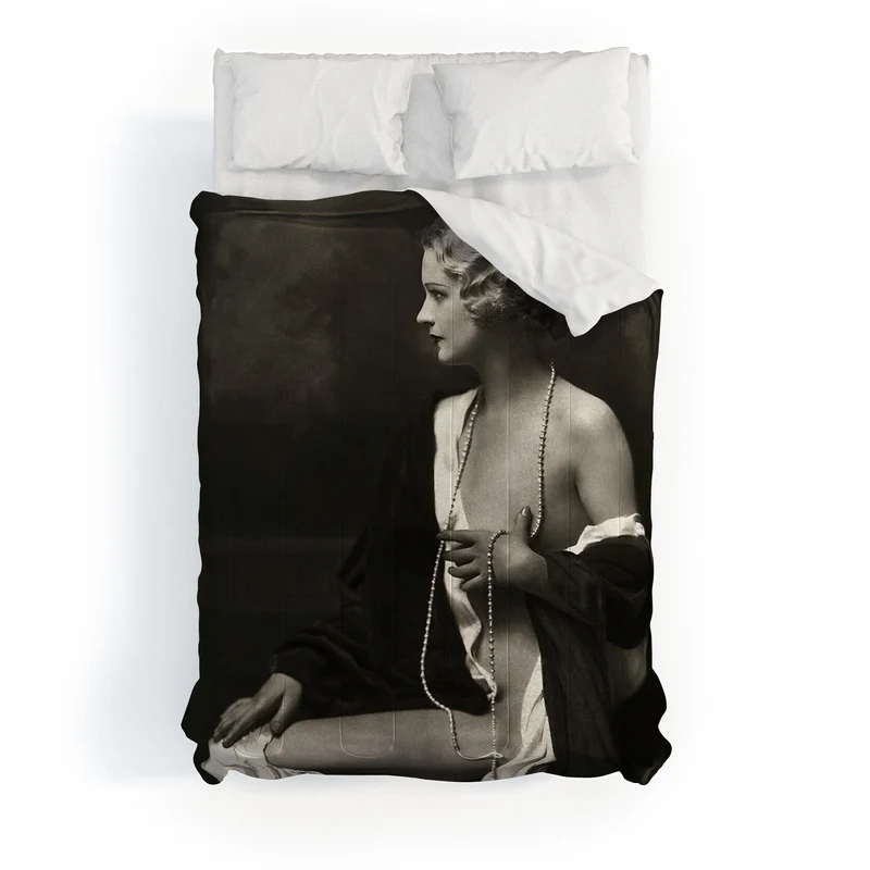 Ziegfeld Follies actress showgirl and dancer Marilynn Miller black and white vintage photograph Comforter