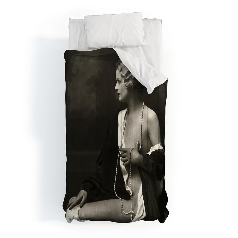 Ziegfeld Follies actress showgirl and dancer Marilynn Miller black and white vintage photograph Comforter