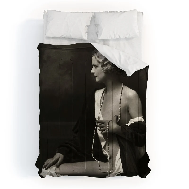 Ziegfeld Follies actress showgirl and dancer Marilynn Miller black and white vintage photograph Comforter
