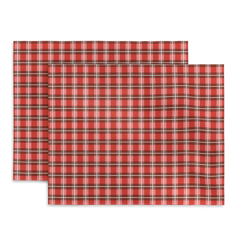 Classic Gingham traditional red Christmas Placemat