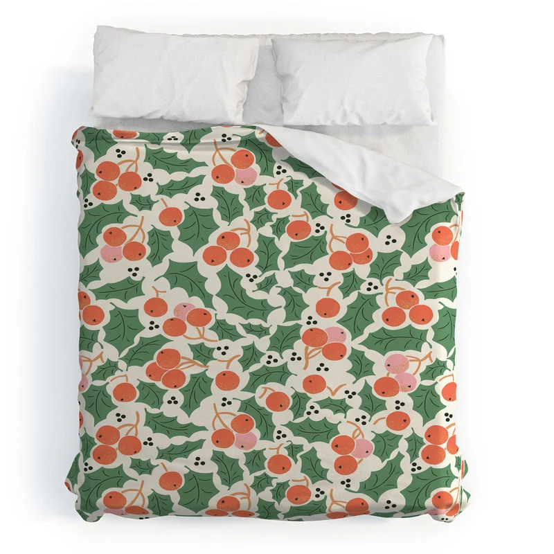Holly Berry Festivity Duvet Cover