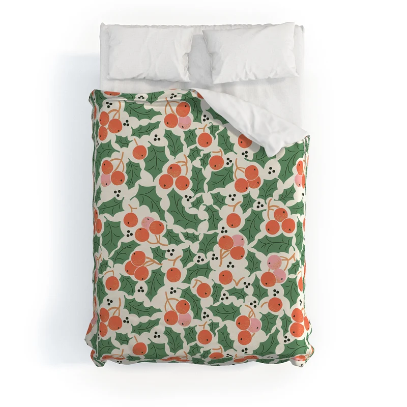 Holly Berry Festivity Duvet Cover