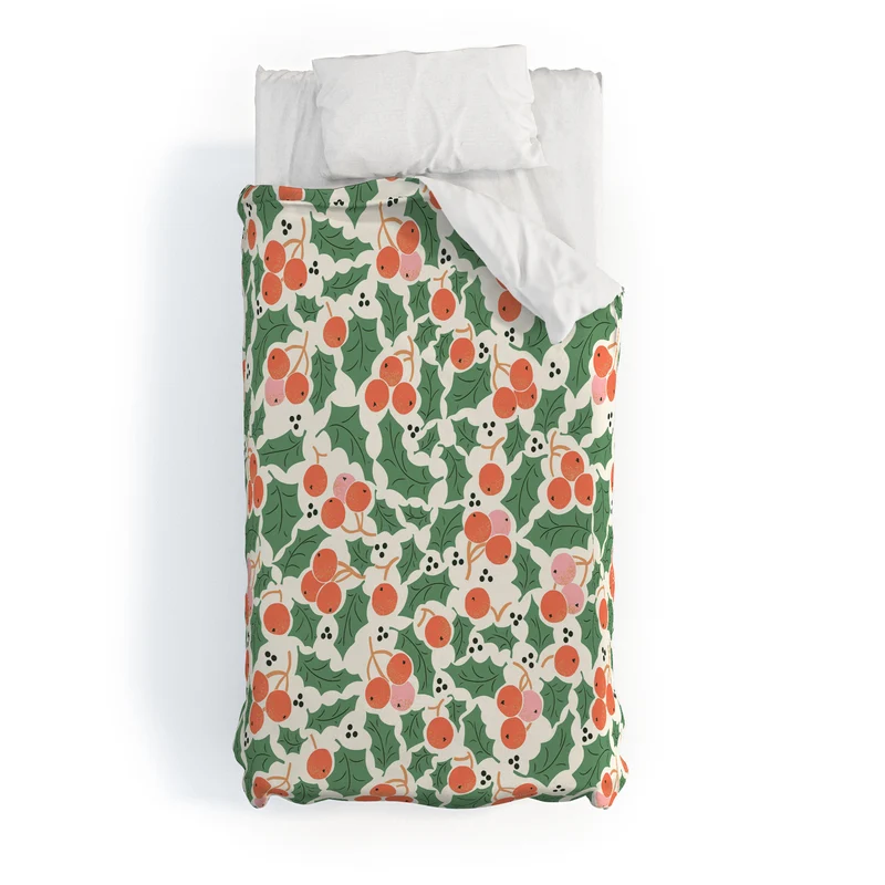 Holly Berry Festivity Duvet Cover