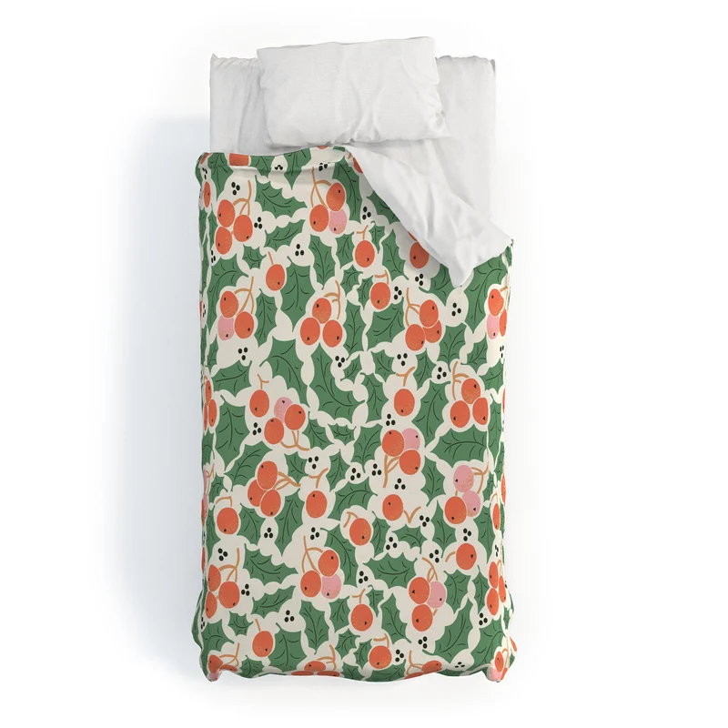 Holly Berry Festivity Duvet Cover