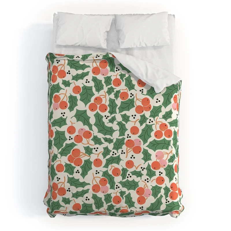 Holly Berry Festivity Duvet Cover