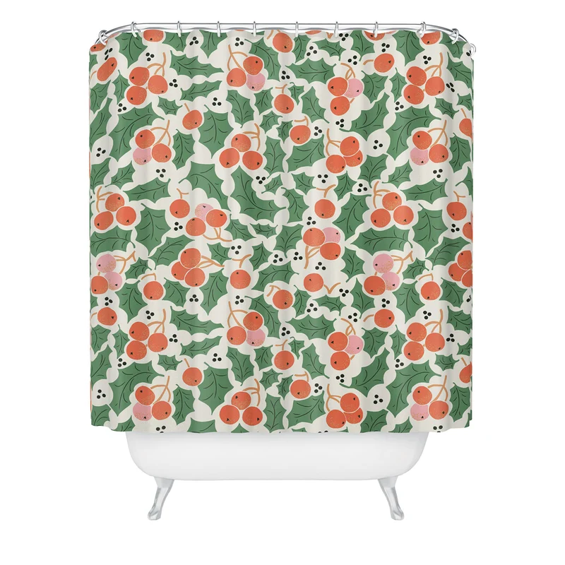 Holly Berry Festivity Shower Curtain
